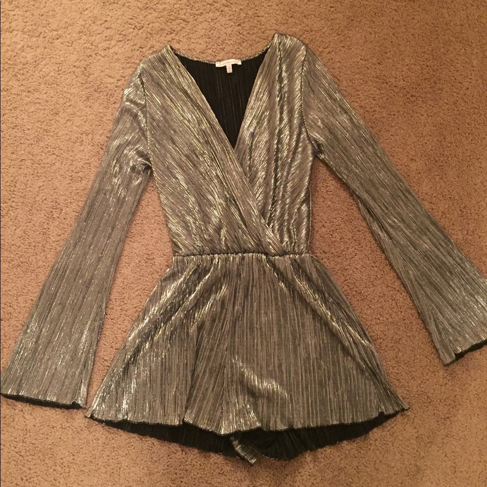 Shimmery Long-Sleeve Romper